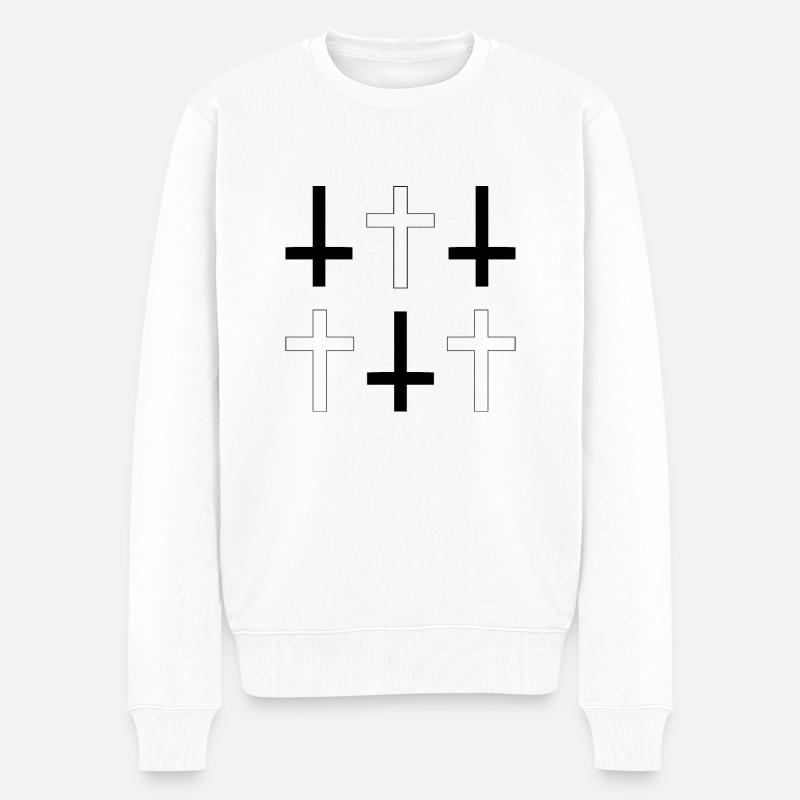 6 Kreuze - Männer Premium Bio Pullover - Weiß
