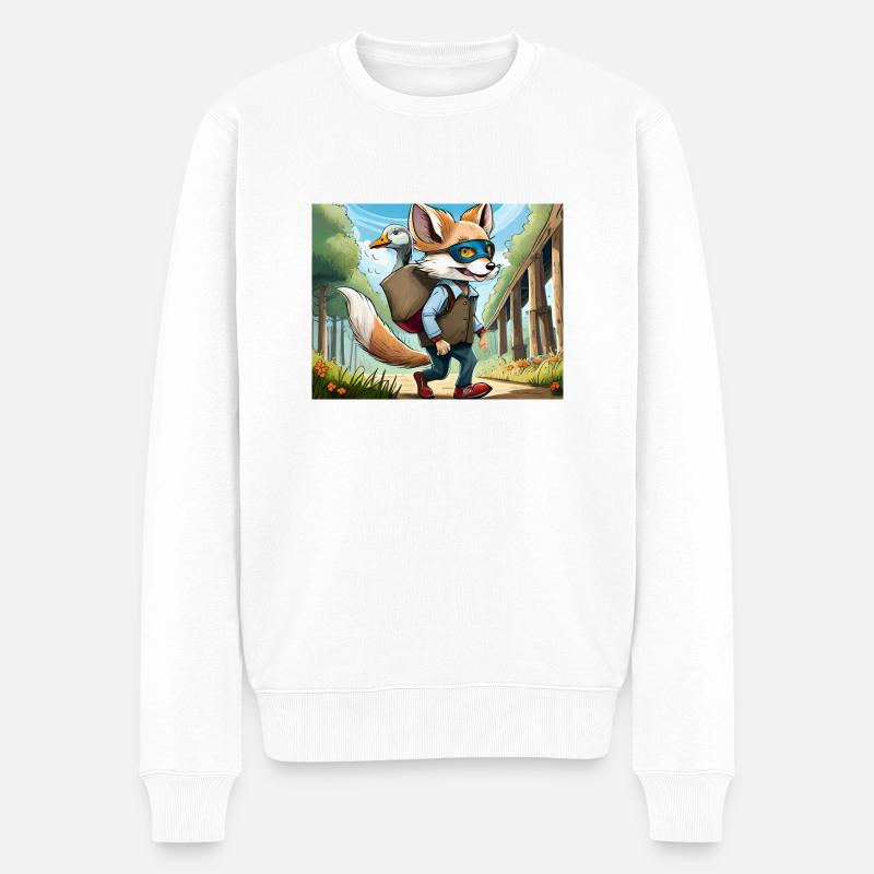 comptines allemandes illustrées bande dessinée - Pull Premium bio Homme - blanc