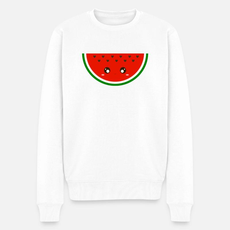 pastèque kawaii - Pull Premium bio Homme - blanc