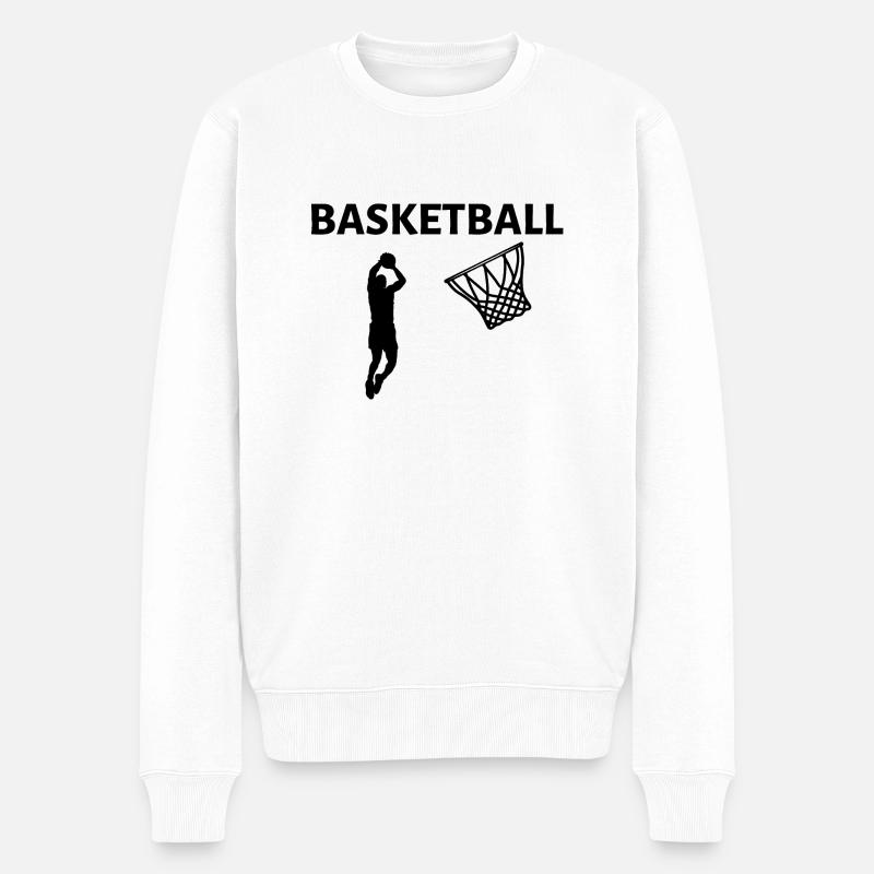 Basketball - Männer Premium Bio Pullover - Weiß