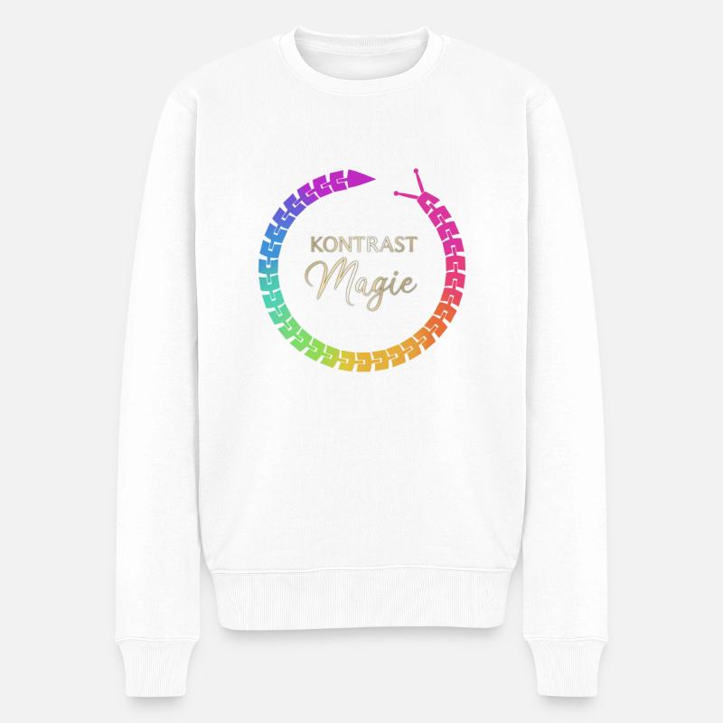 KontrastMagie Version 1 - Männer Premium Bio Pullover - Weiß