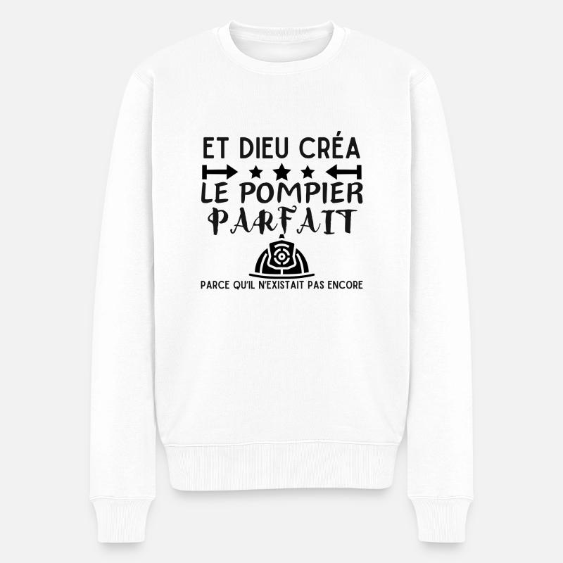 DIEU CREA LE POMPIER PARFAIT - Pull Premium bio Homme - blanc
