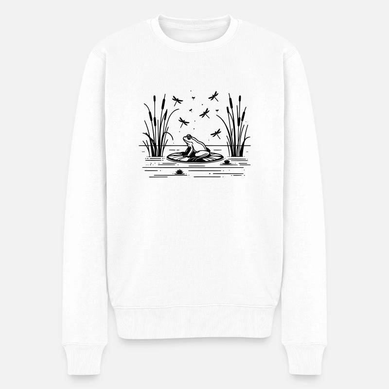 Frosch - Männer Premium Bio Pullover - Weiß
