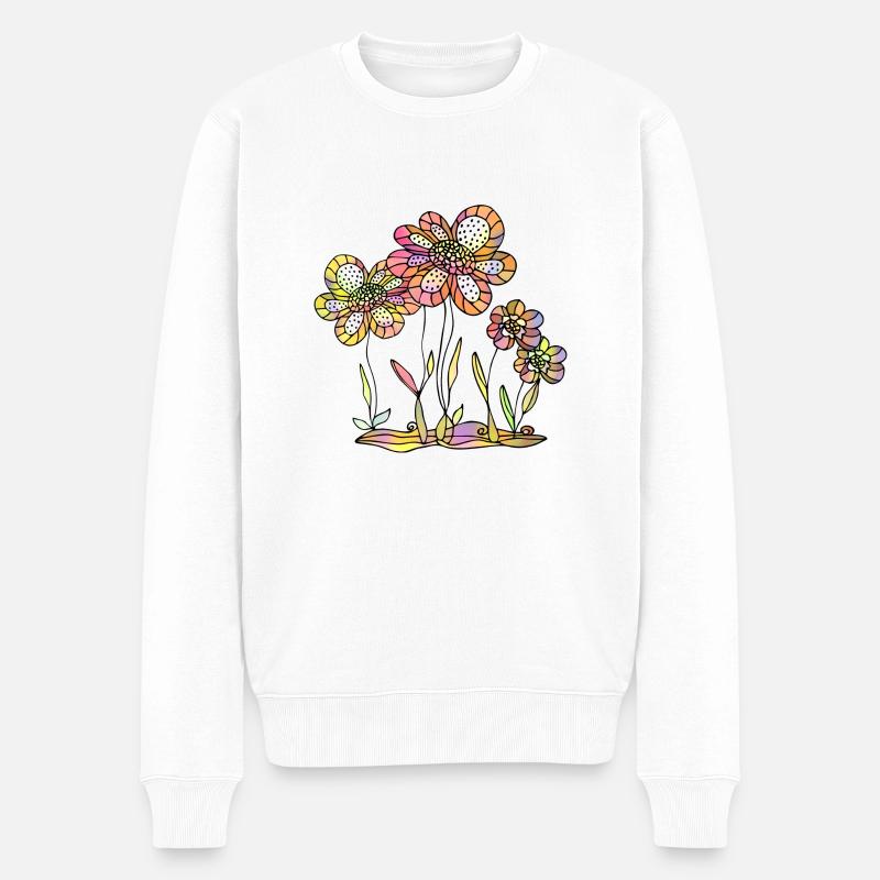 Fleur - Pull Premium bio Homme - blanc