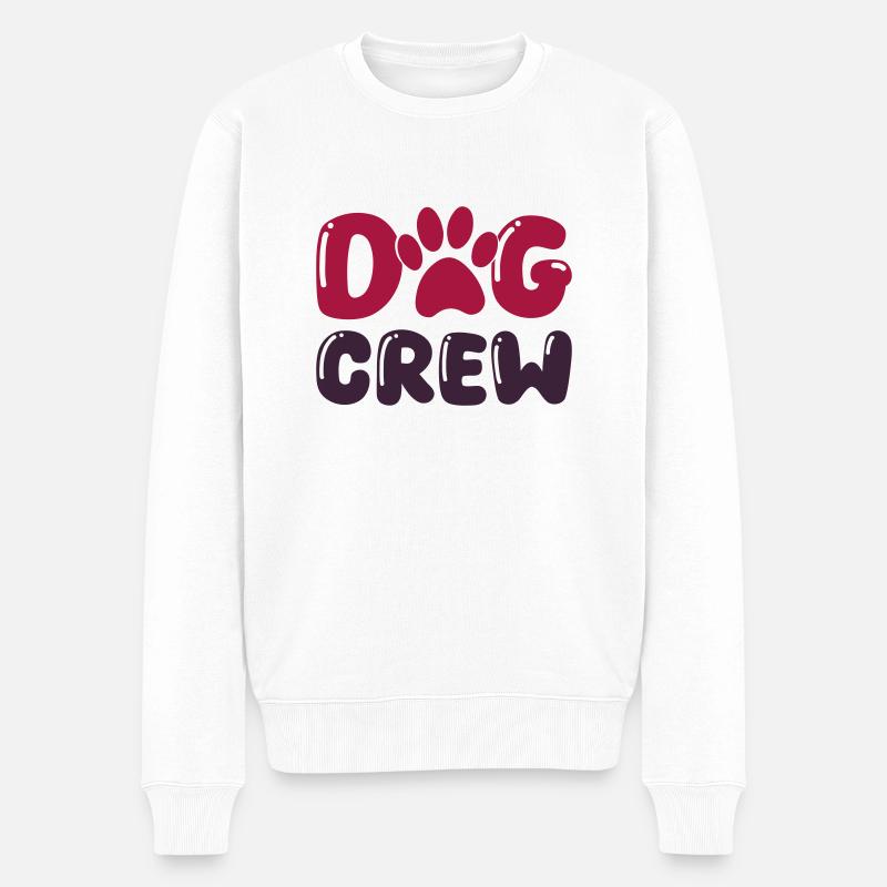 Chien Patte Crew 01 - Pull Premium bio Homme - blanc