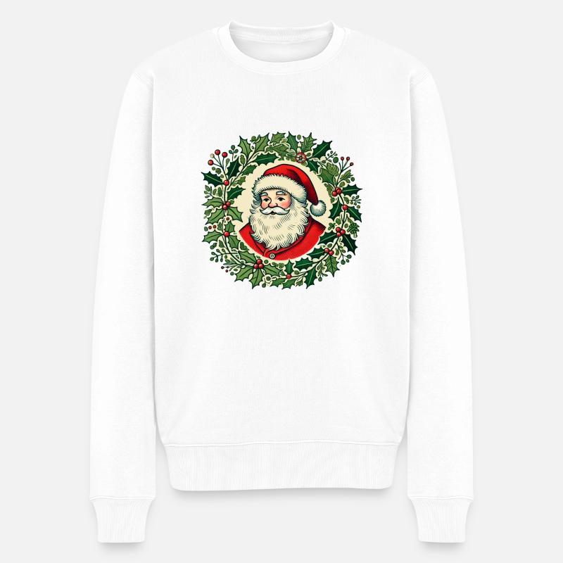 Weihnachtsmann - Männer Premium Bio Pullover - Weiß