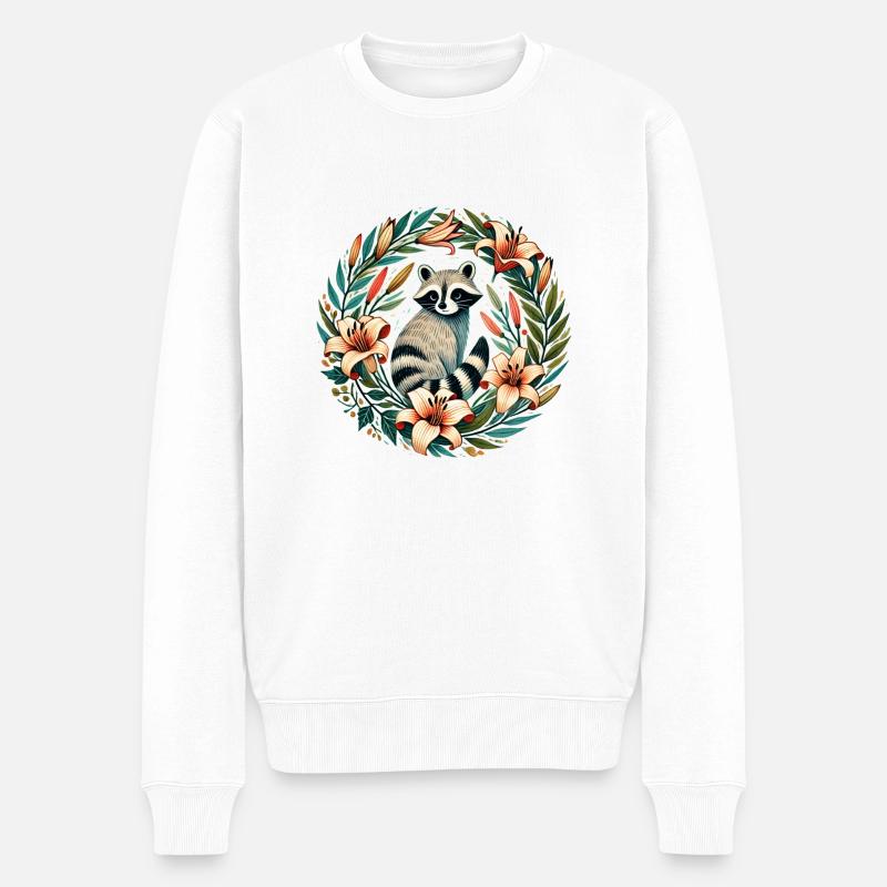 Lys raton laveur - Pull Premium bio Homme - blanc