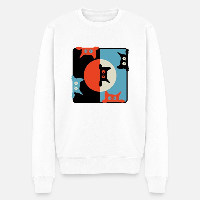 Chats curieux - Pull Premium bio Homme - blanc