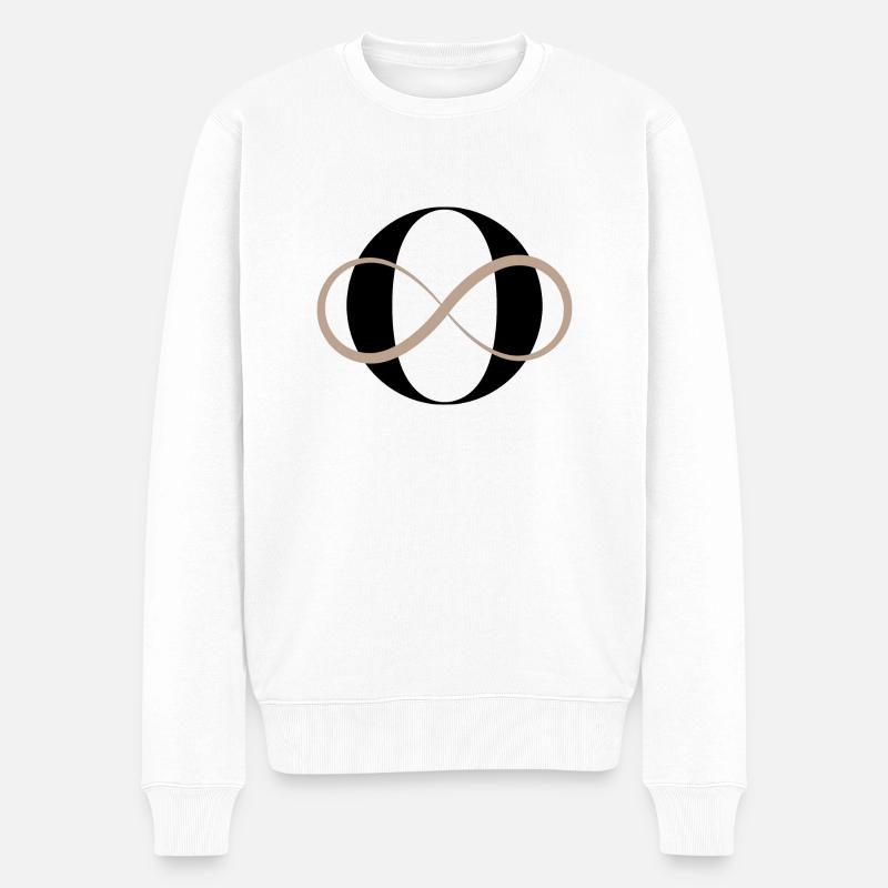 Unendlicher Buchstabe O - Männer Premium Bio Pullover - Weiß
