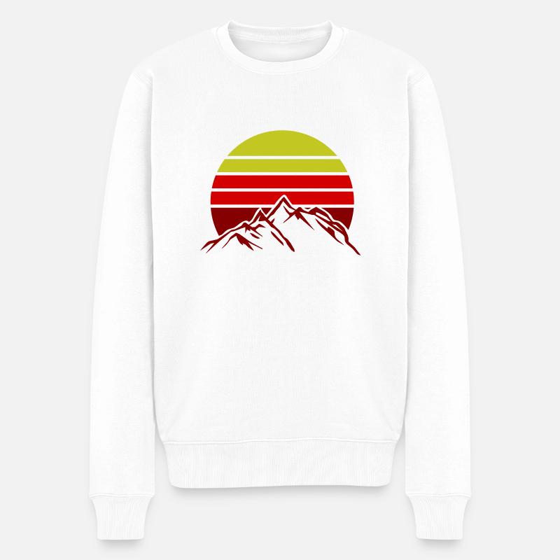 Berge Gebirge - Männer Premium Bio Pullover - Weiß