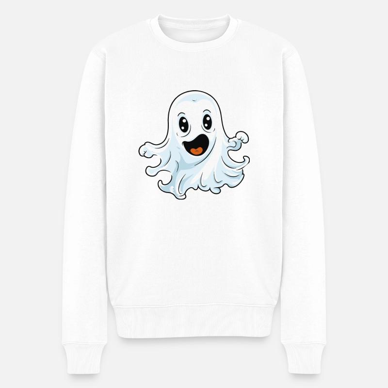 ghost comic - Männer Premium Bio Pullover - Weiß