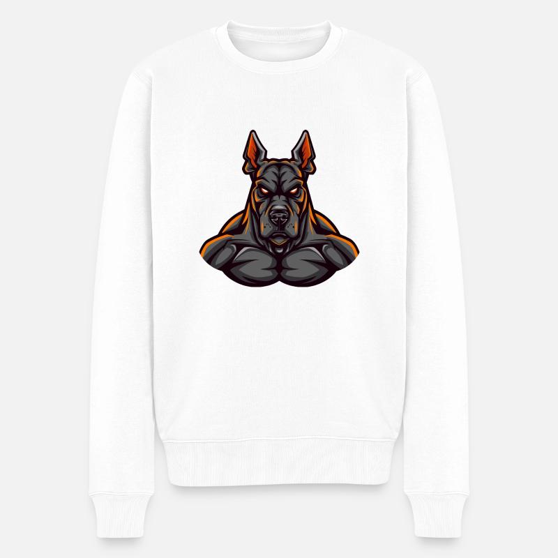 Chien Doberman - Pull Premium bio Homme - blanc