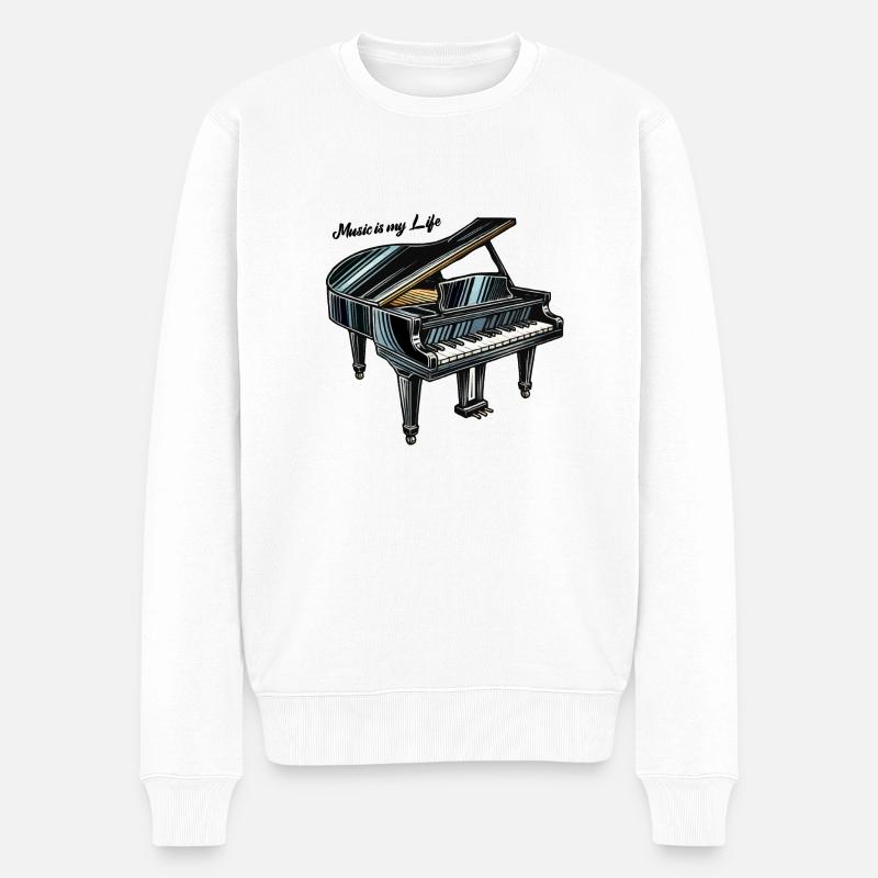 Piano - Pull Premium bio Homme - blanc