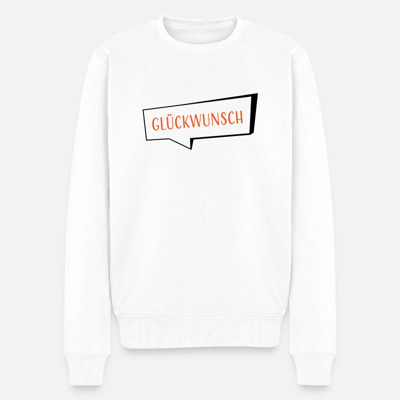 Glueckwunsch zweifarbig - Männer Premium Bio Pullover - Weiß
