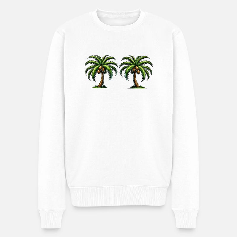 Palmier 2 - Pull Premium bio Homme - blanc