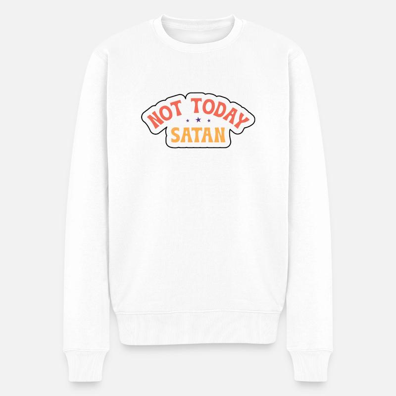 Pas aujourd’hui, Satan - Pull Premium bio Homme - blanc