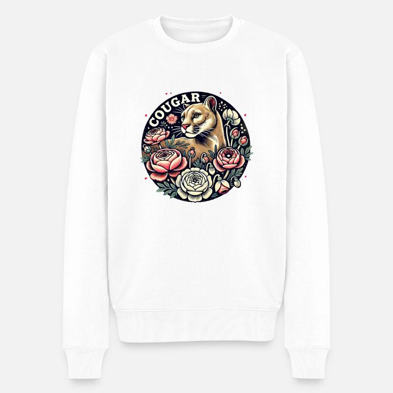 Kuguar - Männer Premium Bio Pullover - Weiß