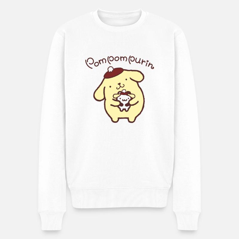 Pompompurin & Muffin forklædt som Pompom Purine - Økologisk premium-sweatshirt til mænd - hvid