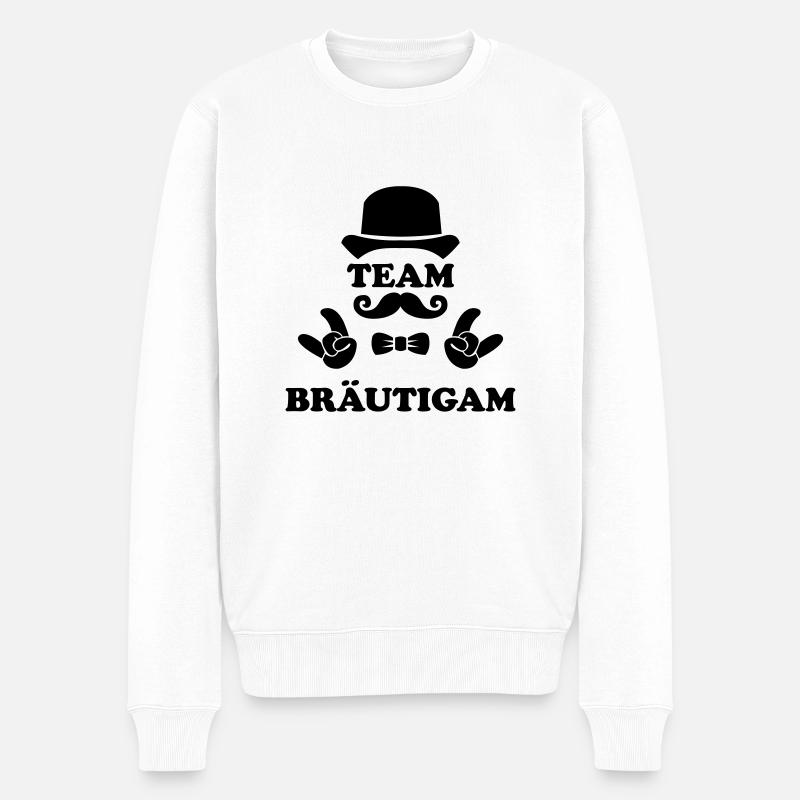 Team Bräutigam - Männer Premium Bio Pullover - Weiß