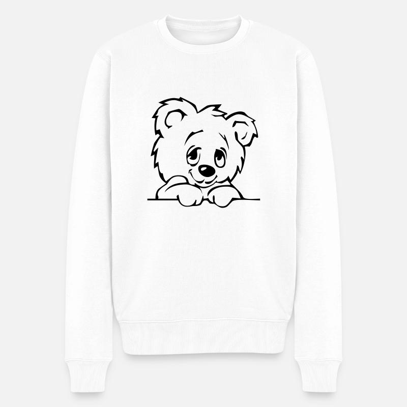 teddy3 - Männer Premium Bio Pullover - Weiß