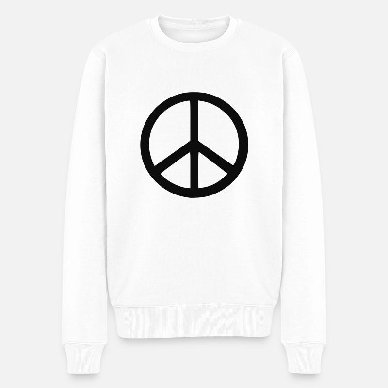 Peace - Männer Premium Bio Pullover - Weiß