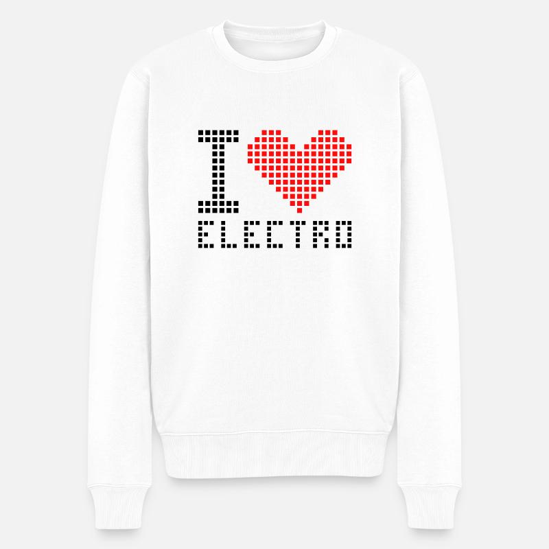 I heart love electro - Männer Premium Bio Pullover - Weiß
