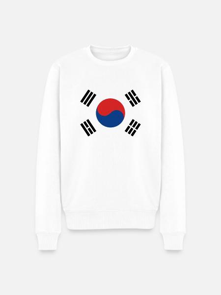 Südkorea - Männer Premium Bio Pullover - Weiß