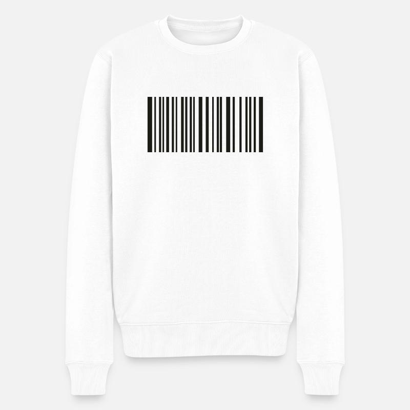 Barcode - Männer Premium Bio Pullover - Weiß