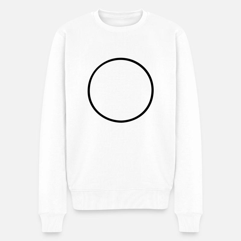 Runder Kreis 1 dünn - Männer Premium Bio Pullover - Weiß
