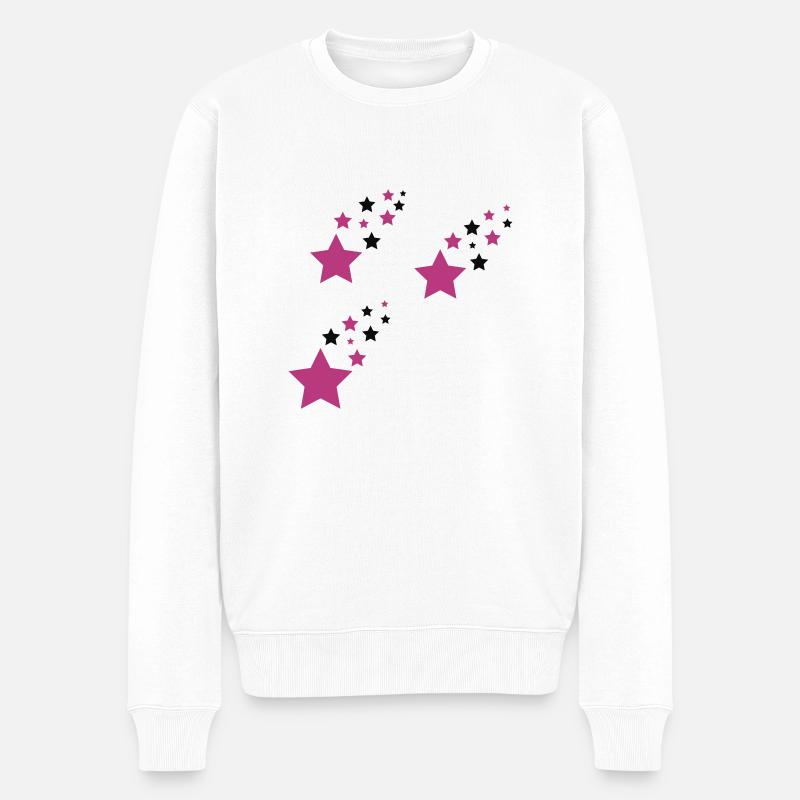 Sterne - Männer Premium Bio Pullover - Weiß