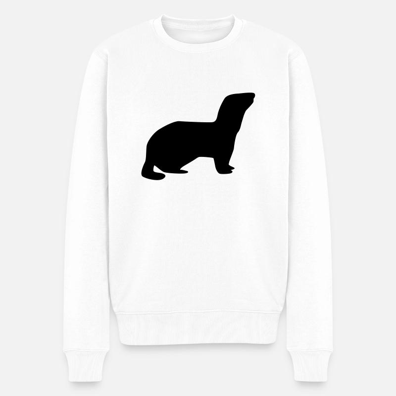 Frettchen - Männer Premium Bio Pullover - Weiß