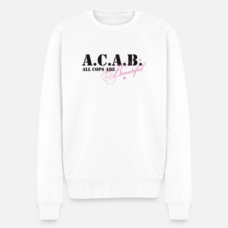 Up2u_ACAB_black - Männer Premium Bio Pullover - Weiß