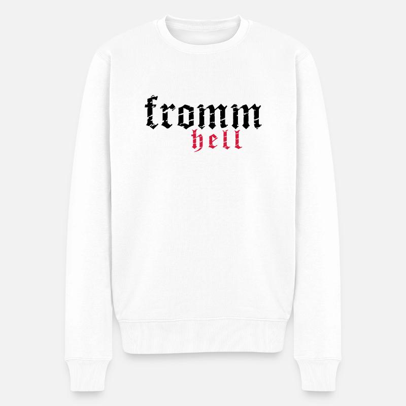 fromm hell_vec_2 de - Männer Premium Bio Pullover - Weiß