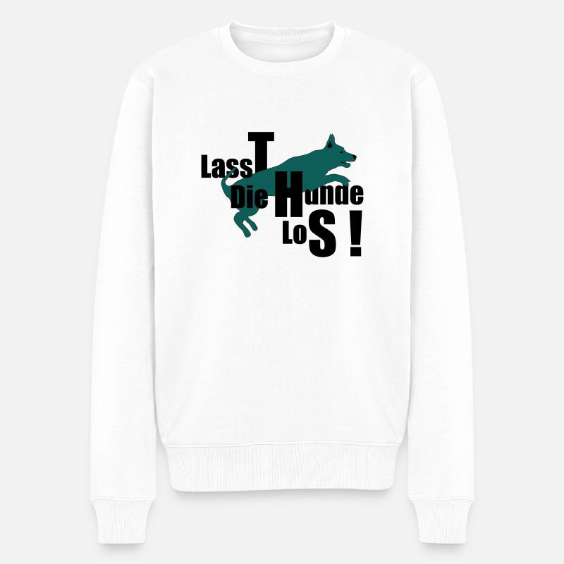 lassT die Hunde loS - Männer Premium Bio Pullover - Weiß