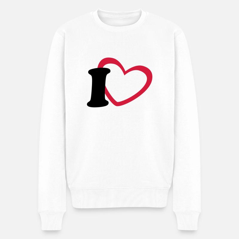 i love - Männer Premium Bio Pullover - Weiß