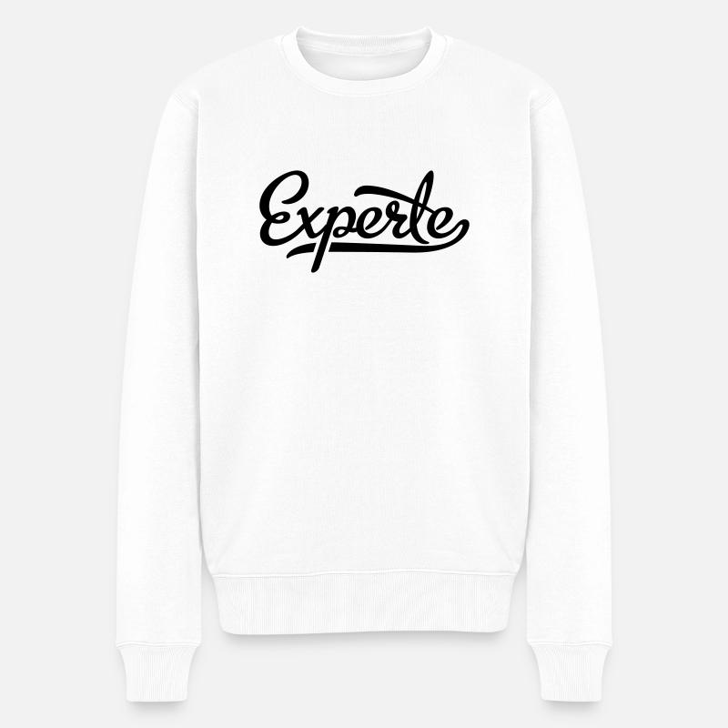 Experte - Männer Premium Bio Pullover - Weiß