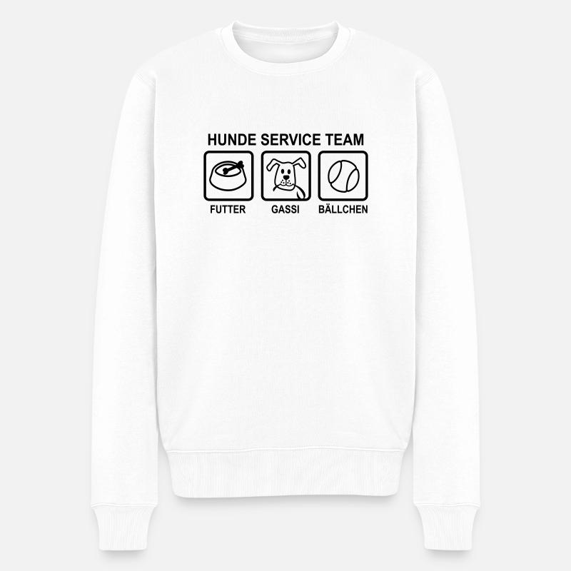 Hund - Männer Premium Bio Pullover - Weiß