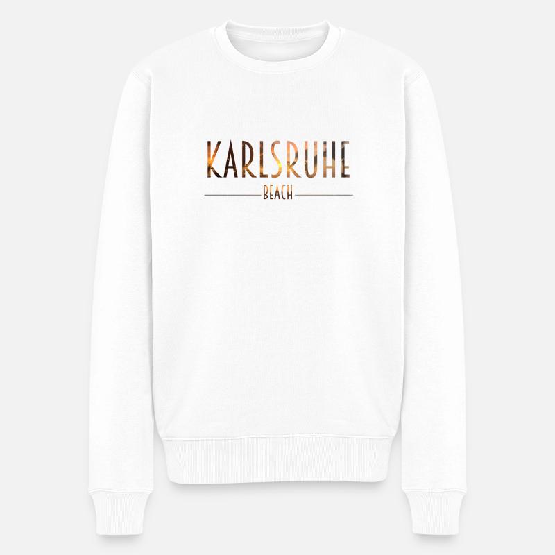 Karlsruhe Beach - Männer Premium Bio Pullover - Weiß