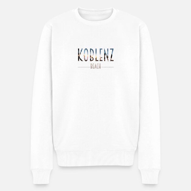 Koblenz Beach - Männer Premium Bio Pullover - Weiß