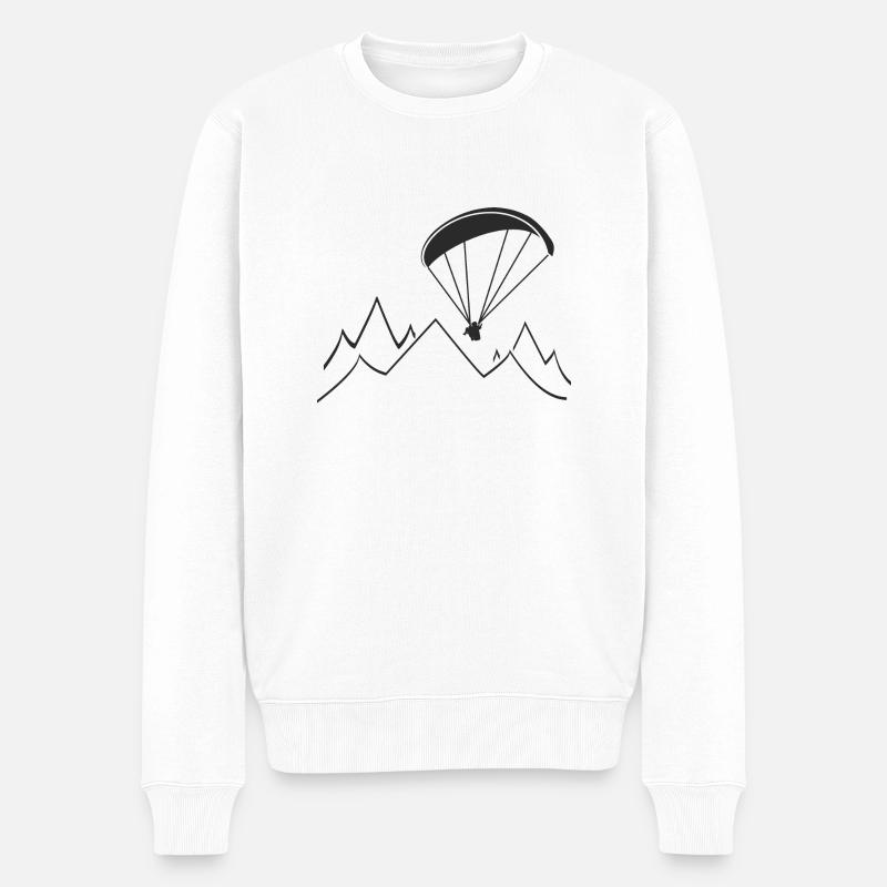 paragliding mountain Geschenk - Männer Premium Bio Pullover - Weiß