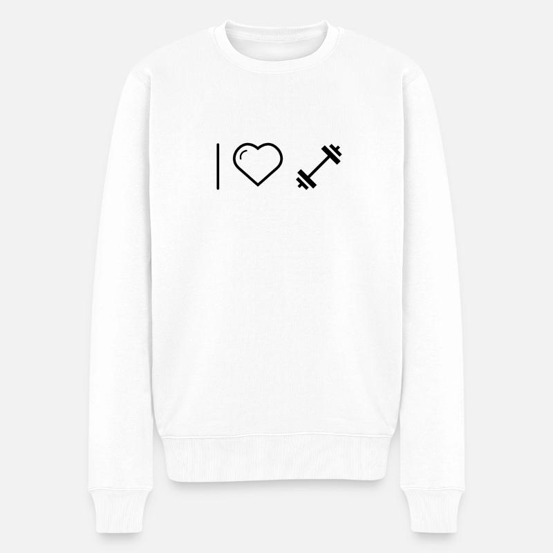 Gym - Männer Premium Bio Pullover - Weiß