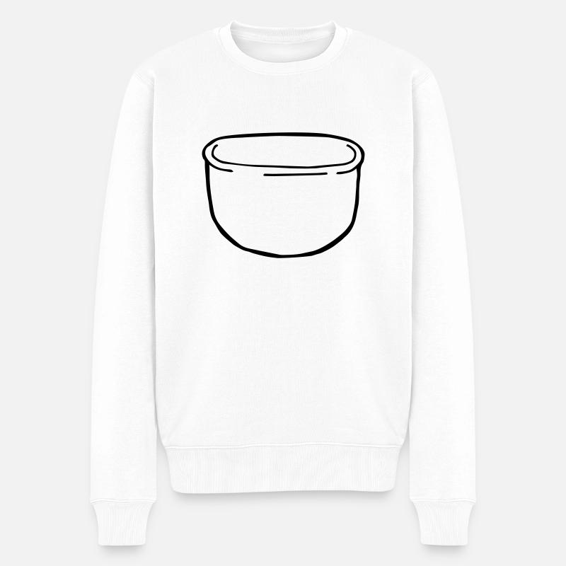 Schüssel, Teigschüssel, backen, Bäcker - Männer Premium Bio Pullover - Weiß