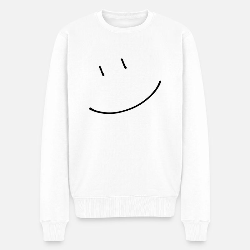 Smiley lachen (dh) - Männer Premium Bio Pullover - Weiß