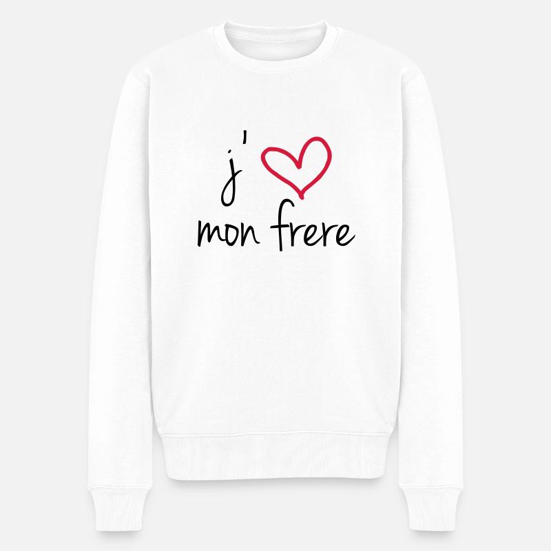 J'aime mon frère - Pull Premium bio Homme - blanc