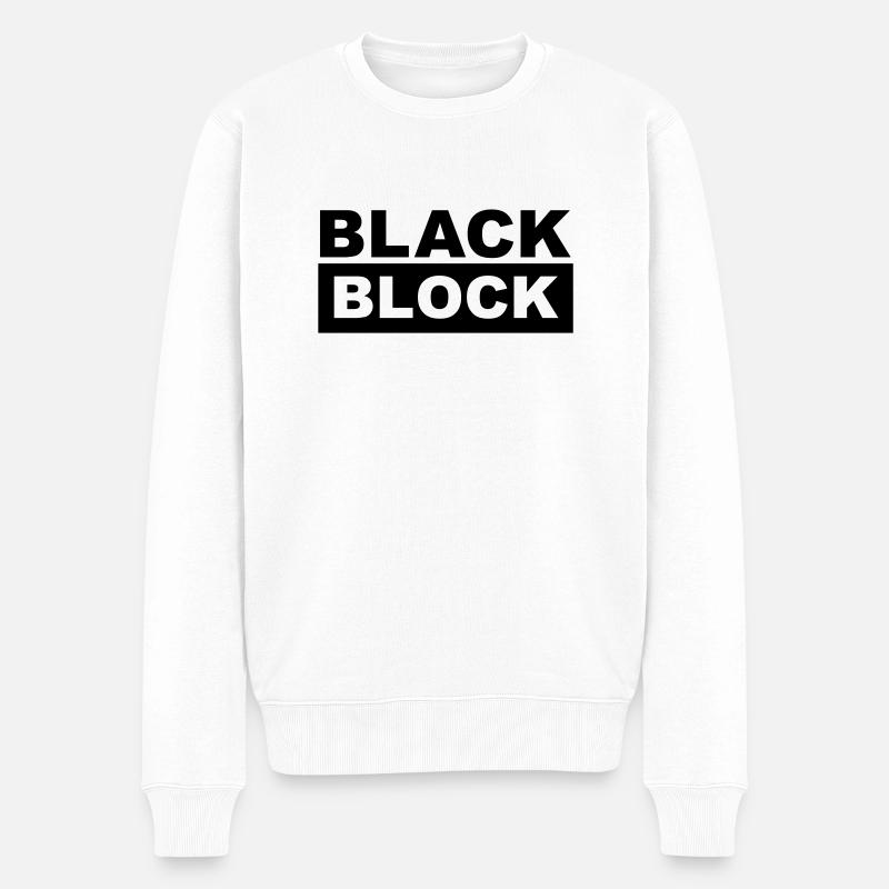 black block - black bloc - Pull Premium bio Homme - blanc