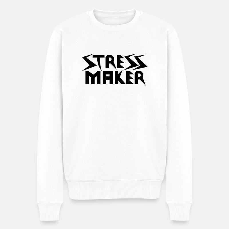 Stress Maker - Pull Premium bio Homme - blanc