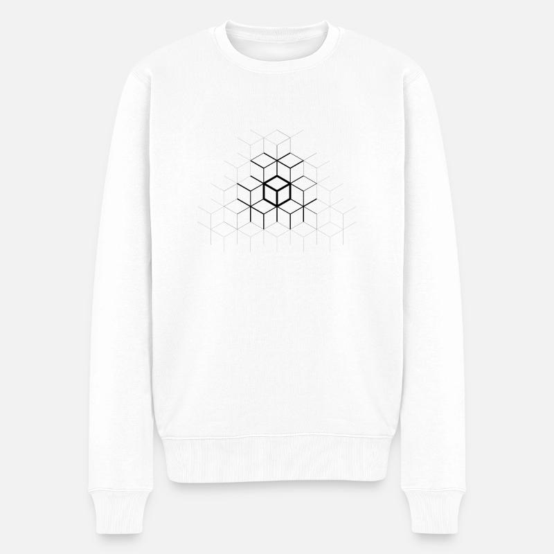 CUBES - Männer Premium Bio Pullover - Weiß
