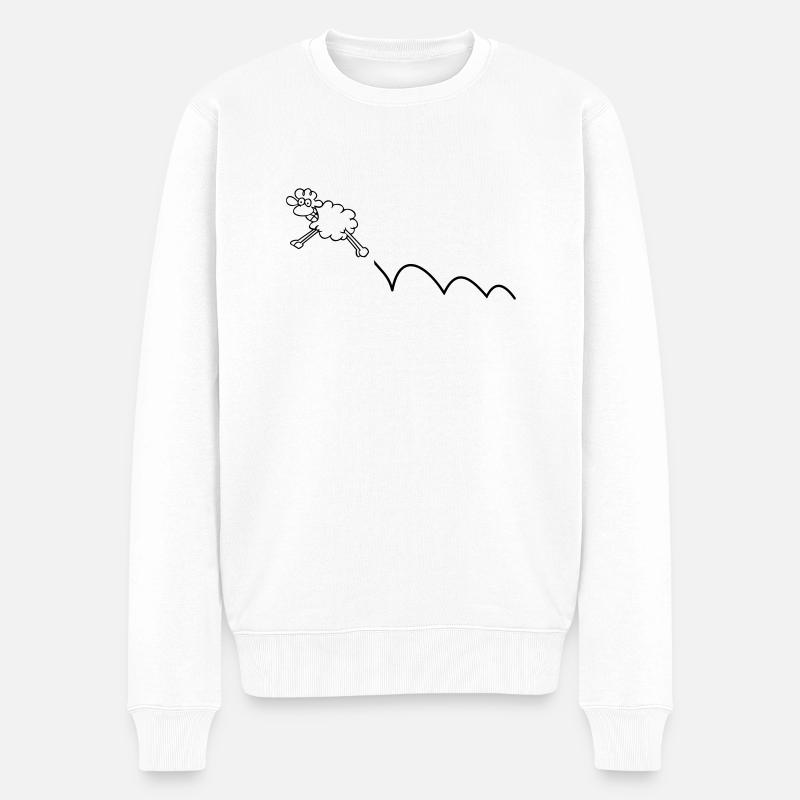 rebondissant moutons - Pull Premium bio Homme - blanc