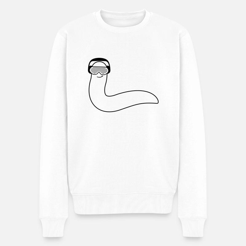 funky_dj_worm - Pull Premium bio Homme - blanc