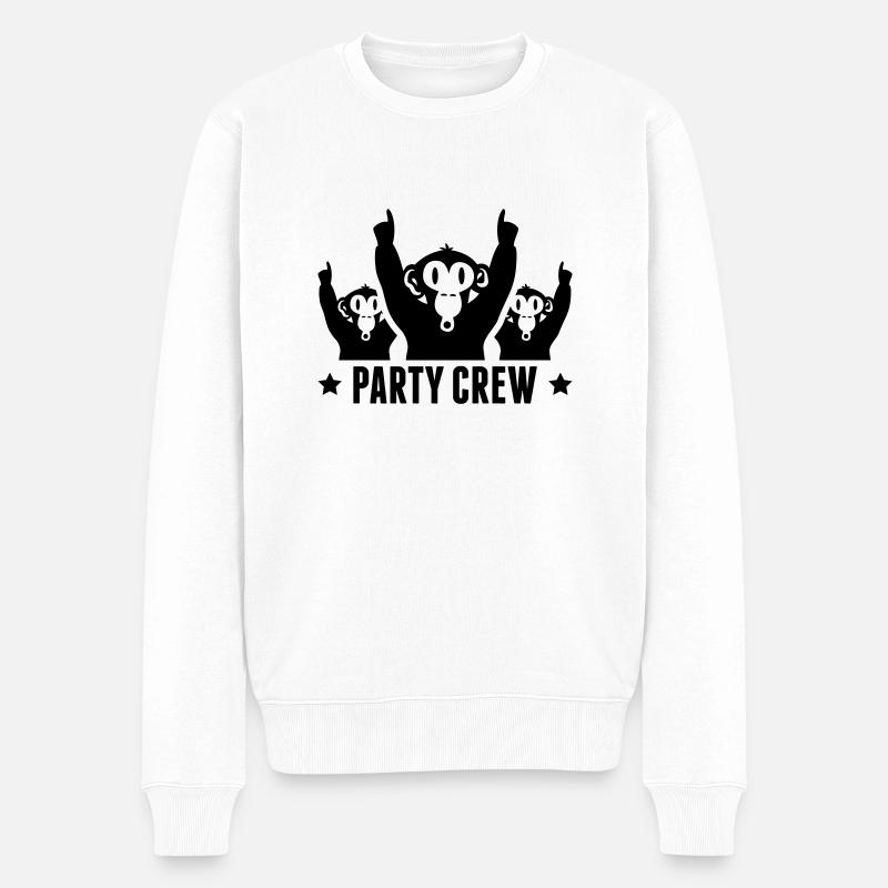 party_crew_affen_g1 - Pull Premium bio Homme - blanc
